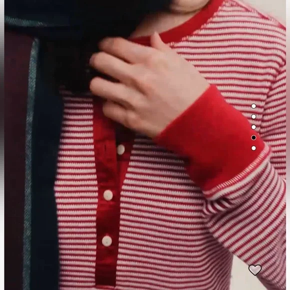 J. Crew Waffle-Knit Pajama Set in Stripe M - Picture 4 of 5